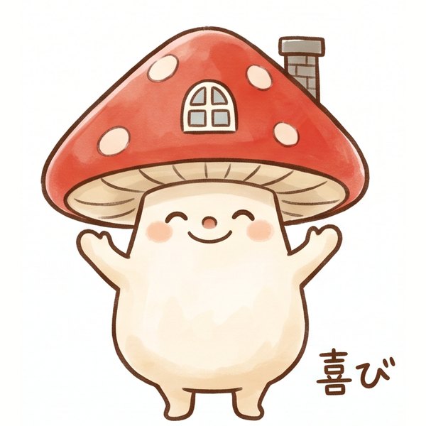 よろこんでいる ユーキノコ
